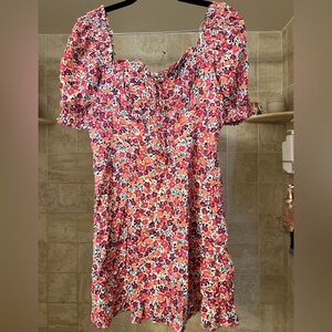 Floral Puff Sleeve Dress—NWOT